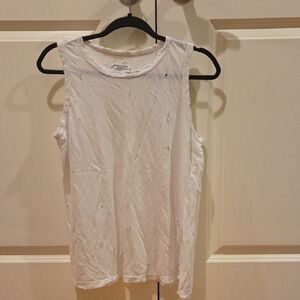Current/Elliott White Distressed Muscle Tank